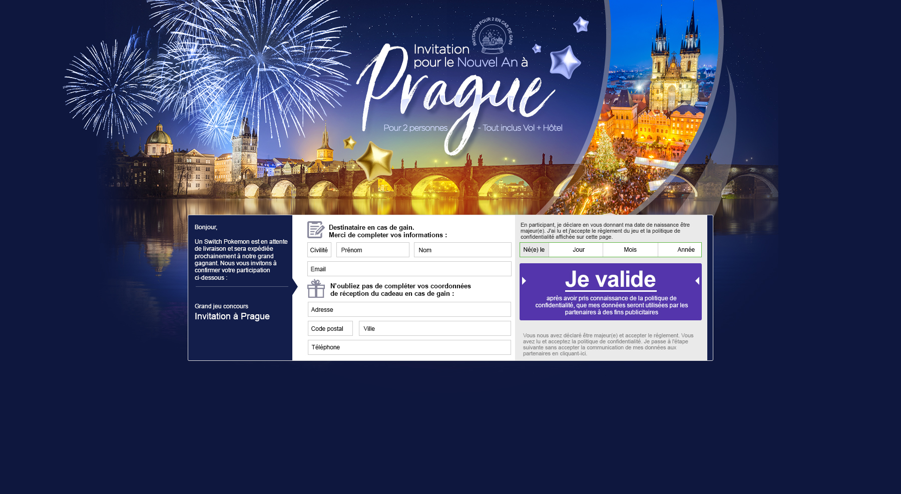Grand jeu concours Nouvel an à prague