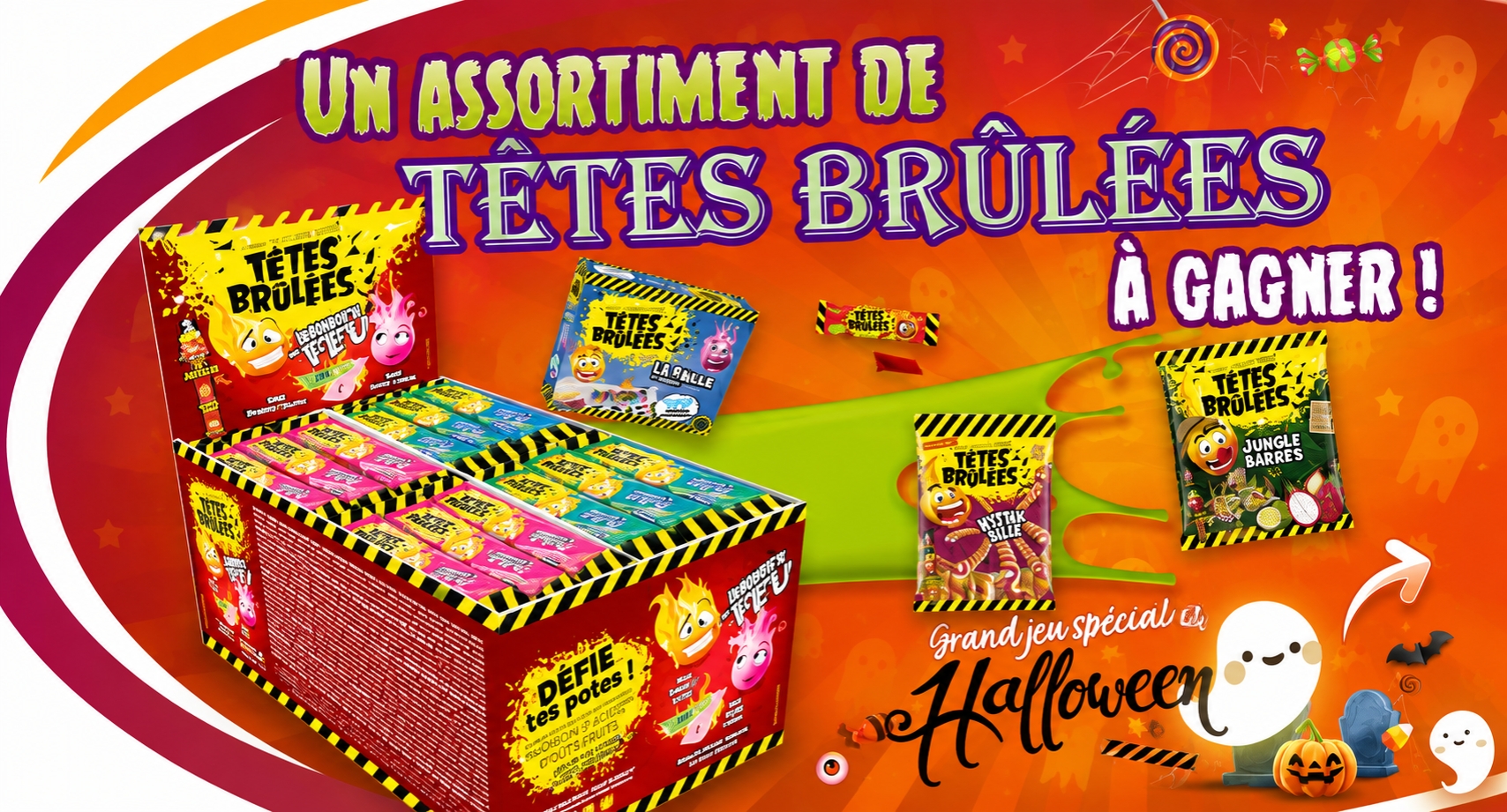 Un assortiment de têtes brûlées spécial Halloween