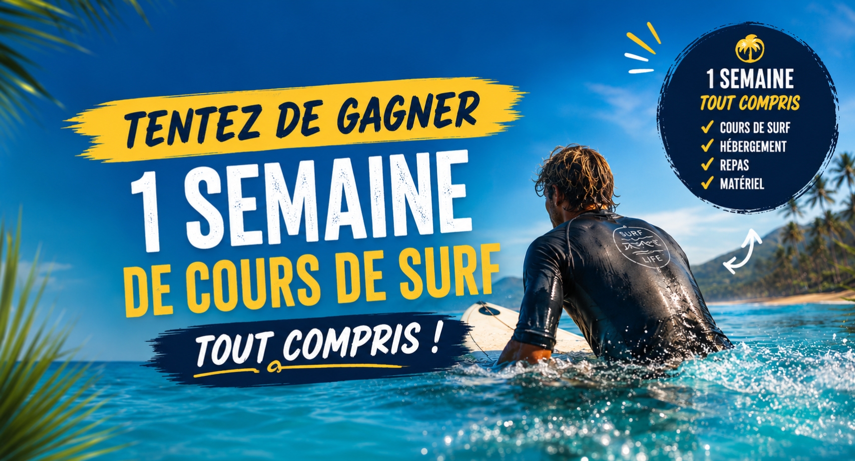 Une semaine de cours de surf tout compris