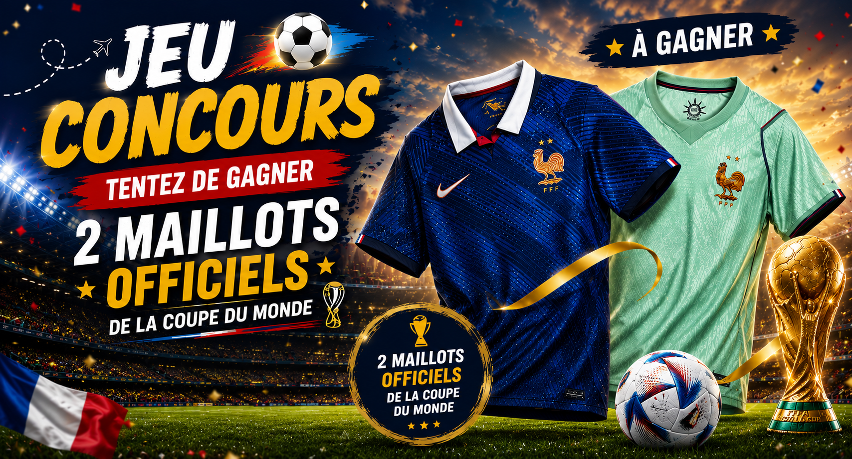 Deux maillots officiels coupe du monde